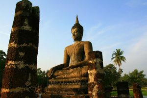 Buddha im Wat Mahathat in Sukhothai.